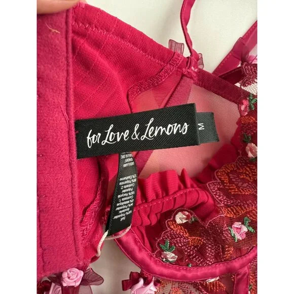 NWT For Love And Lemons Colette Bustier Burgundy size M - Picture 6 of 9